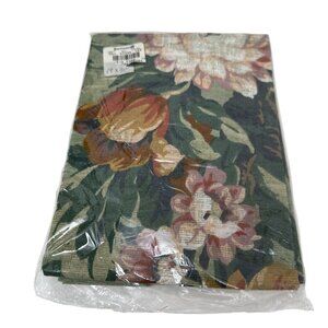 Vintage Pillowcase Fortunoff Green Floral Dan River Standard Size Cotton Blend